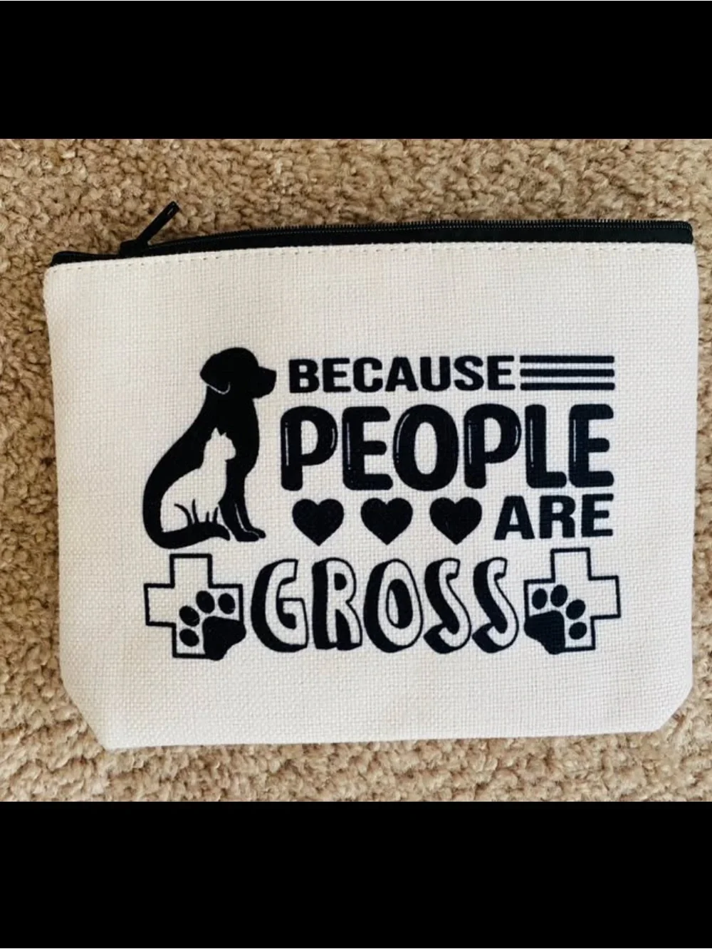 NEW Animal Lover Black & Cream Accessory Pouch